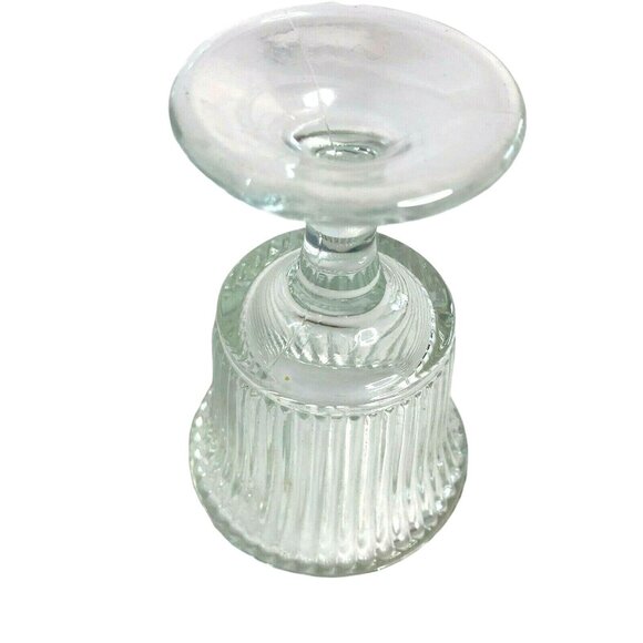 Vintage Clear Ribbed Footed Glass Candle Holder or Oyster Glass - Picture 3 of 6